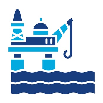 Oil Platform Glyph Two Color Icon vector