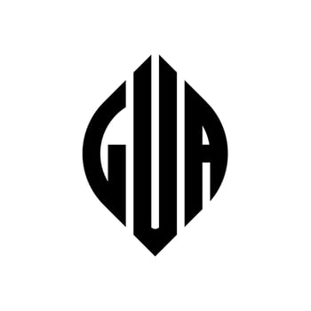 LUA circle letter logo design with circle and ellipse shape. LUA ellipse letters with typographic style. The three initials form a circle logo. LUA Circle Emblem Abstract Monogram Letter Mark Vector. vector