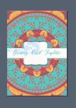 Mandala vintage template card vector