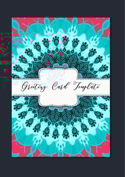Mandala oriental template card vector