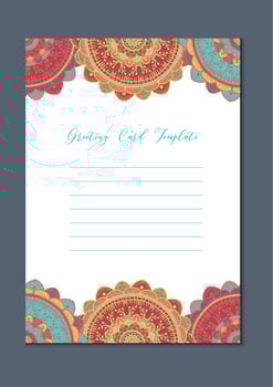 Mandala vintage template card vector