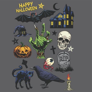 hellowen party accessories vector