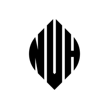 NVH circle letter logo design with circle and ellipse shape. NVH ellipse letters with typographic style. The three initials form a circle logo. NVH Circle Emblem Abstract Monogram Letter Mark Vector. vector