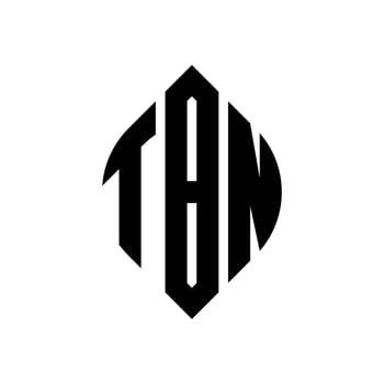 TBN circle letter logo design with circle and ellipse shape. TBN ellipse letters with typographic style. The three initials form a circle logo. TBN Circle Emblem Abstract Monogram Letter Mark Vector. vector