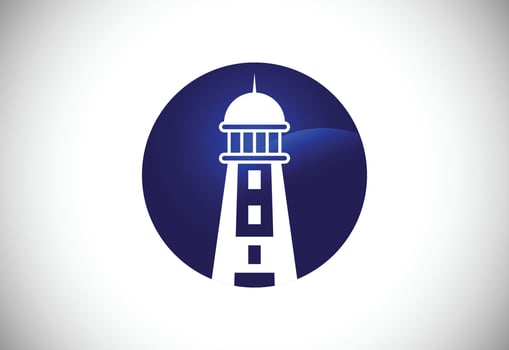 Modern professional lighthouse logo emblem. Harbor logo, Lighthouse Logo design vector