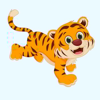 cute tiger cartoon. vector illustration