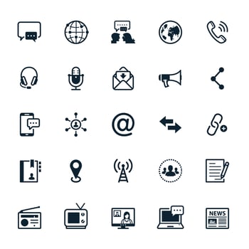 Communication icons with White Background vector