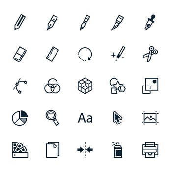 Graphic Design icons with White Background vector