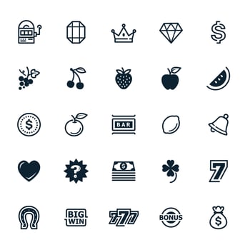 Slot Machine icons with White Background vector