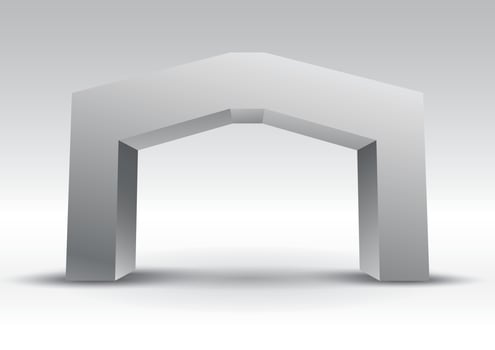 3d gate entrance exhibition vector editable with modern style on isolated background