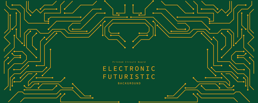 A printed circuit board for abstract futuristic digital background design vector