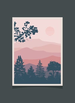 Abstract mountain painting, Abstract background, Premium Vector
