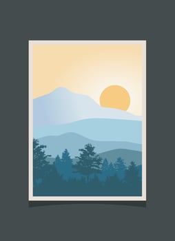 Abstract mountain painting, Abstract background, Premium Vector