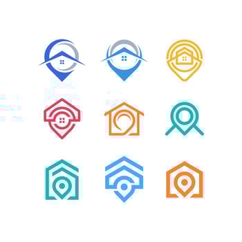 Vector graphic set of home logo design template