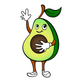 Avocado fruit cartoon mascot illustration vector
