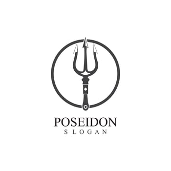 Trident design vector and poseidon icon illustration template