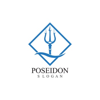 Trident design vector and poseidon icon illustration template