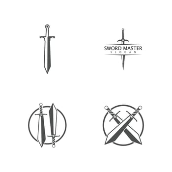 Sword weapon vector logo template illustration design