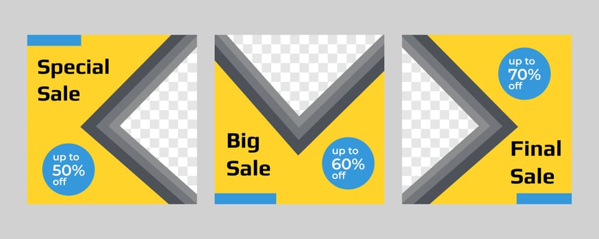 Set social media post templates with a nice sharp vector