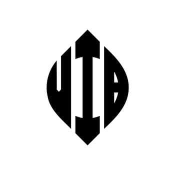 VIB circle letter logo design with circle and ellipse shape. VIB ellipse letters with typographic style. The three initials form a circle logo. VIB Circle Emblem Abstract Monogram Letter Mark Vector. vector