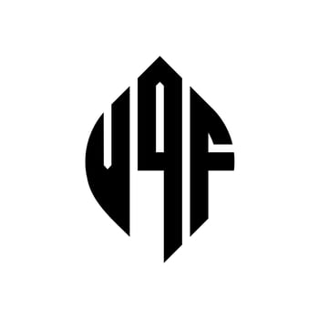 VQF circle letter logo design with circle and ellipse shape. VQF ellipse letters with typographic style. The three initials form a circle logo. VQF Circle Emblem Abstract Monogram Letter Mark Vector. vector