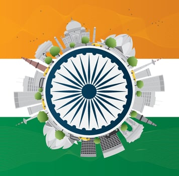 Happy Indian Republic Day celebration. Vector illustration.