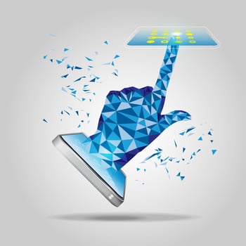 polygon blue hand vector