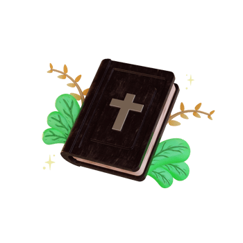 Easter 3d illustration, bible with plants png