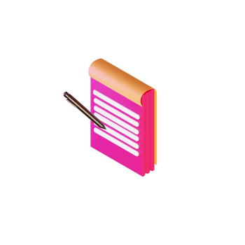3D illustration object icon notebook png