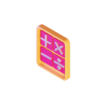 3D illustration object icon calculator png