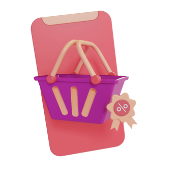 3D illustration object icon shop market discount png