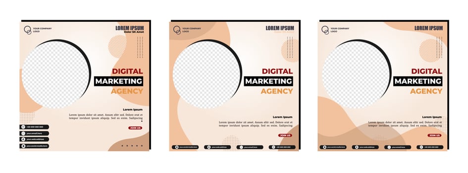 Social media posts template modern design, for digital marketing online. vector