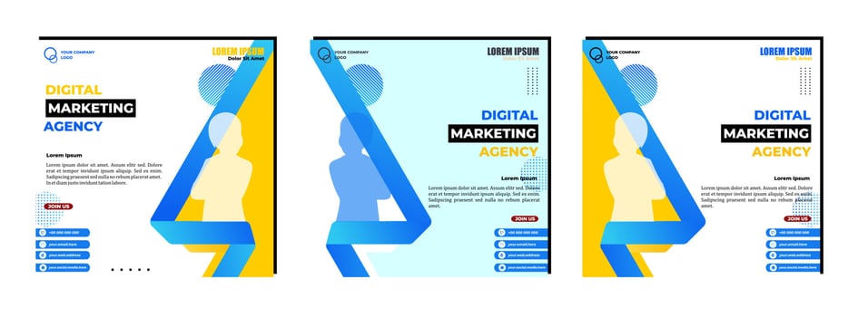 Social media posts template modern design, for digital marketing online. vector