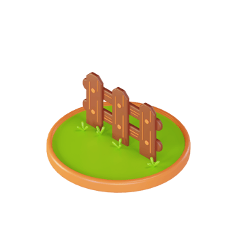 3D Illustration object icon wooden fence png