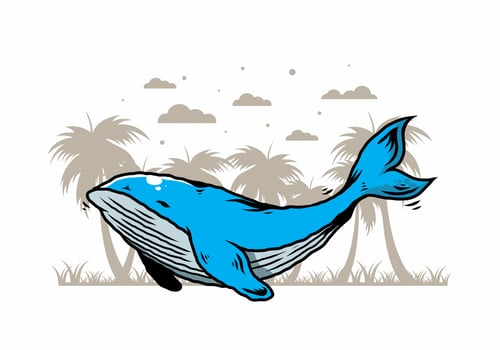 The big whale of ocean illustration vector