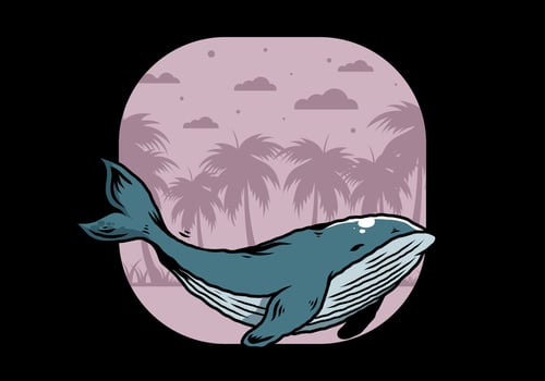 The big whale of ocean illustration vector