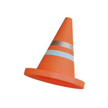 Project tools 3d Illustration, cone sign png