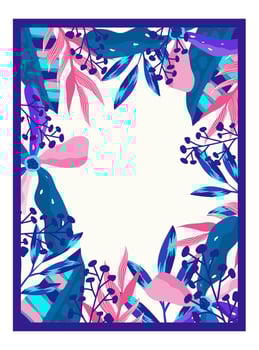 Canvas tropical neon jungle. Summer botanical wallpaper. Botanical jungle. Abstract art background vector. Tropical foliage art background vector. Poster floral neon. vector