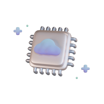 Cloud Storage, Processor 3d Illustration png