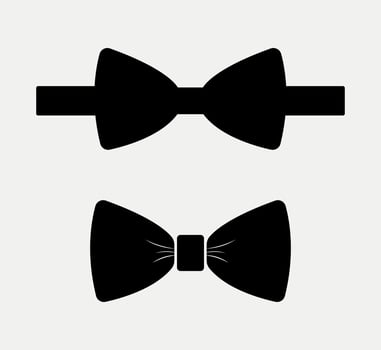 Bowtie Silhouette, tuxedo Wedding Wearing Suit And Tie Illustration. vector