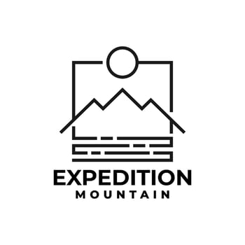 illustration of a mountain with a monoline style. good for business related to mountain expedition. vector