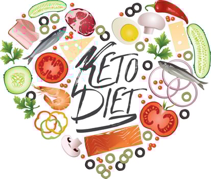 Food for the ketogenic diet. vector