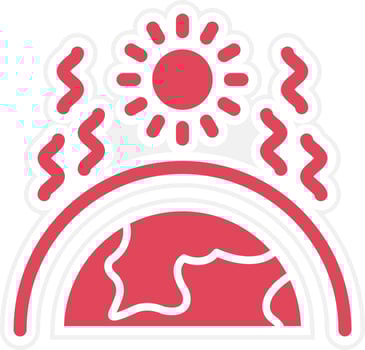 Greenhouse Effect Icon Style vector