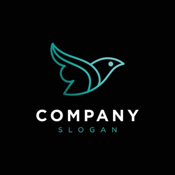 Luxury line logotype Flying Bird premium logo design. vector