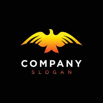 abstract Eagle soaring logo - rising Wings icon vector template. flying Falcon Logotype concept monogram
