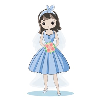 Little bride cartoon vector