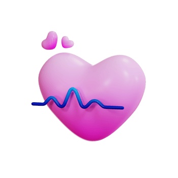 Heart Rate Health and Medicine icon, 3d illustration png