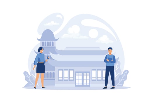 chinese culture and language lesson illustration vector