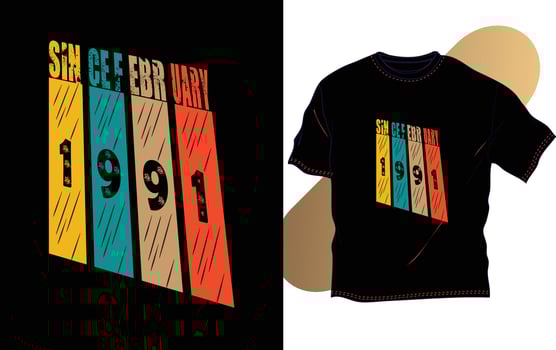 Since different color t-shirt design template for your site vector
