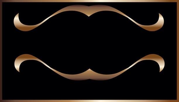 Business card with golden frame. vector